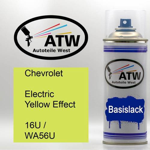 Chevrolet, Electric Yellow Effect, 16U / WA56U: 400ml Sprühdose, von ATW Autoteile West.